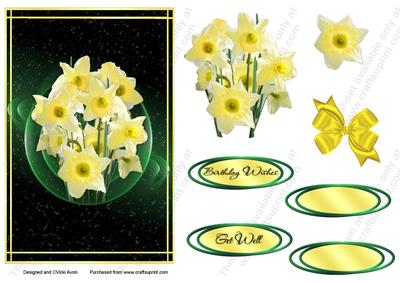 Daffodils in Motion Birthday or Get Well