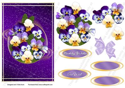 Pansies in Motion Birthday or Get Well