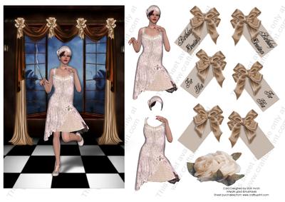 Pink Flapper Birthday Decoupage