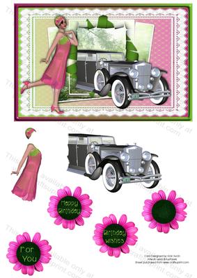 Green and Pink Flapper Birthday