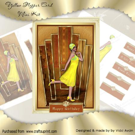 Bright Yellow Flapper Birthday