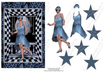 Dusty Blue Flapper Birthday