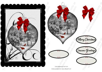 Black and White Collection Christmas Scene 2