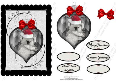 Black and White Collection Christmas Australian Koala
