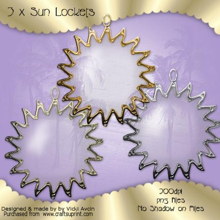 Sun Shaped Locket Embellishments