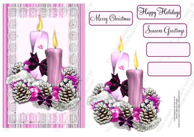 Pink and Black Christmas Candles