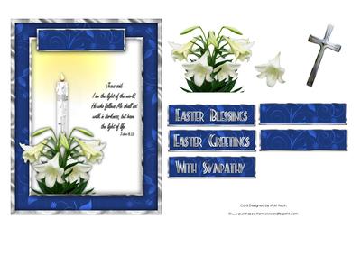 Candle and Lillies Easter/sympathy Card