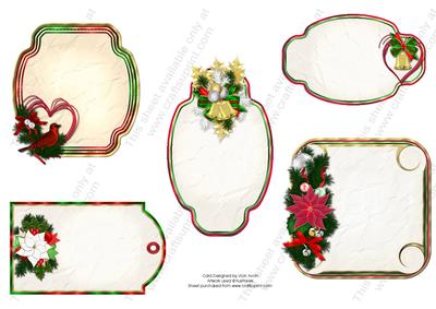 Christmas Tags Traditional Colours 1