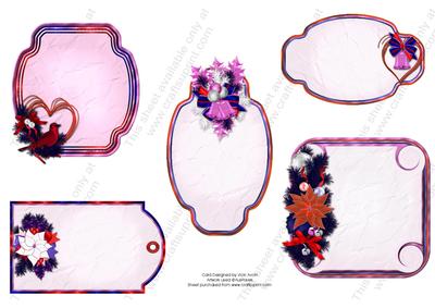Christmas Tags Pink 1