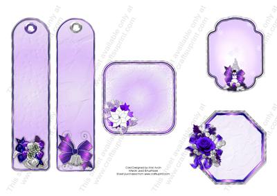 Christmas Tags Purple 1