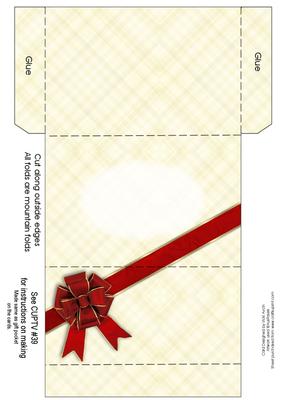 Cream with Red Bow Christmas Wallet