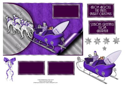 Purple Australian Christmas Card