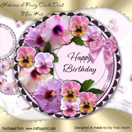 Hisbiscus and Pansy Circle Floral Mini Kit
