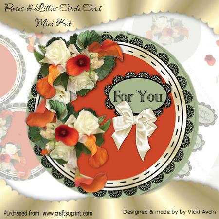 Orange Lily and White Roses Circle Mini Kit