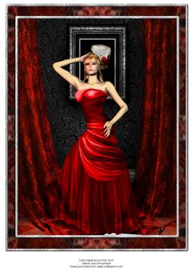 Lady in Red A4 Birthday Card