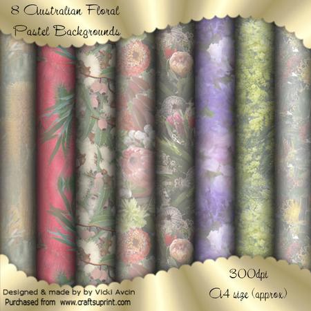 8 Australian Floral Pastel Backgrounds