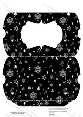 Christmas Black and White Snowflake Pillow Box