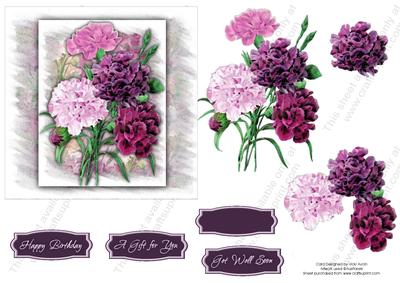 Purple and Pink Carnations Masked