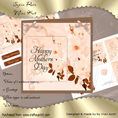Sepia Roses Mini Kit