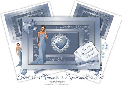 Heart and Lace Birthday Pyramid Card