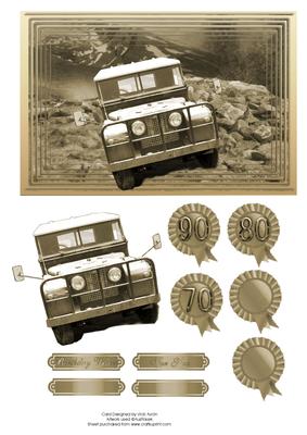 Landrover Aged Male Birthday Card