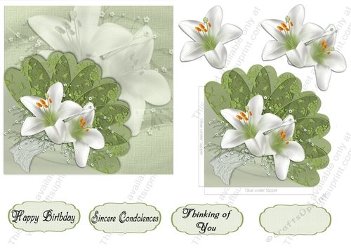 White Lillies Green Fan