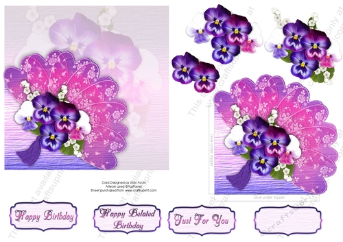 Pansies with Pink Fan