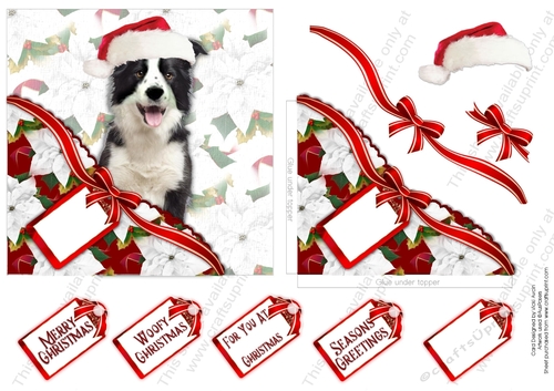 Christmas Dog Faux Corner Pocket