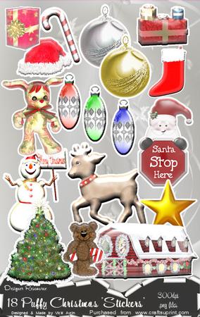 Christmas Puffy Stickers