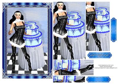 Kinky Nun Male Birthday Card