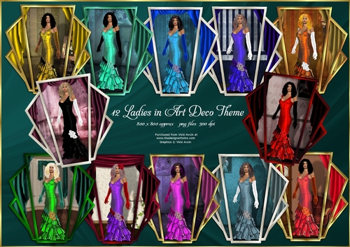 12 Ladies in Art Deco Theme