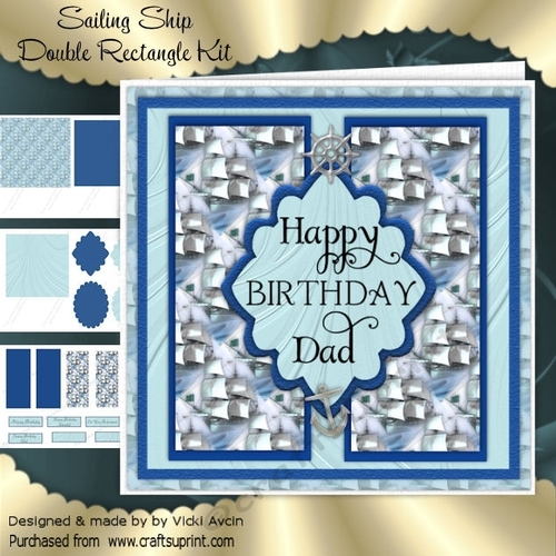Blue Ship Male Birthday or Retirement