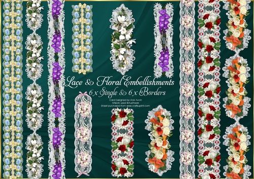 Lace and Floral Embellishmnts and Borders