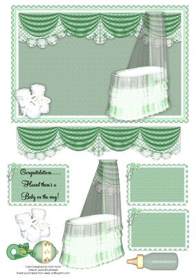 Green New Baby Card