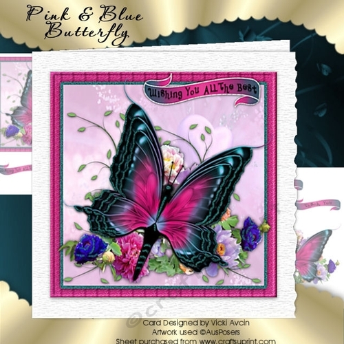 Pink and Blue Butterfly