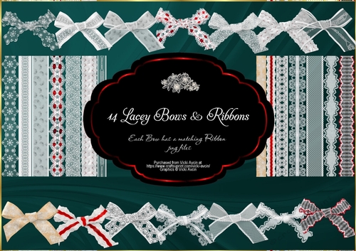 14 Lacey Bows and Ribbons
