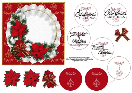 Pointsettia and Lace Christmas