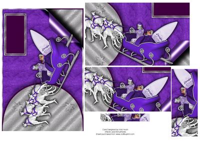 Purple Australian Christmas Pyramid Card