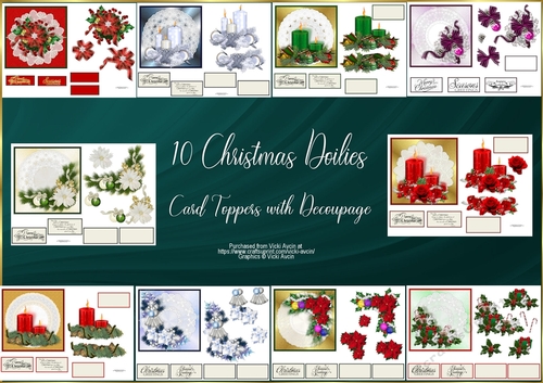 10 Christmas Doilies and Inserts Bumper Kit