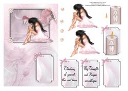 Pink Angel Thinking of You or Sympathy Card