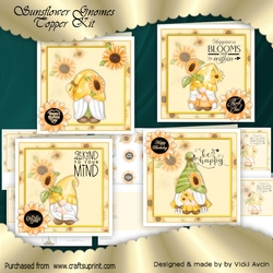Sunflower Gnomes Topper x 4