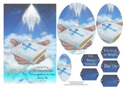 Bible in Hands with Light Sympathy Card