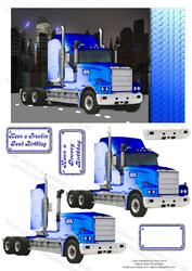 Blue Truck Birthday Card