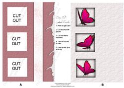 Pink Butterfly Easy 3D Look Card