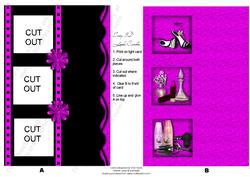 Fashion Diva Black and Pink Easy 3D Look Card