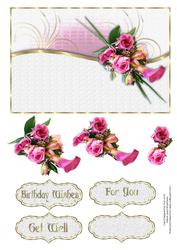 Pink Roses Birthday or Get Well