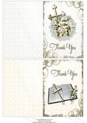 Gold Tone Religious Thank You Notelets