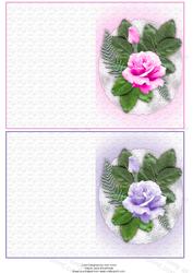1xpurple 1xpink Rose Notelets
