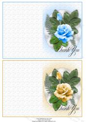 1xblue 1xgold Rose Thank You Notelets