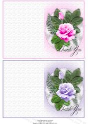 1xpurple 1xpink Rose Thank You Notelets
